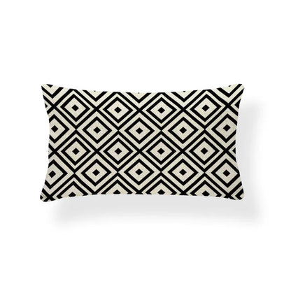 Nordic Geometric Zigzag Rectangle Cushion Cover – Cotton Linen Throw Pillow Cover 30x50CM