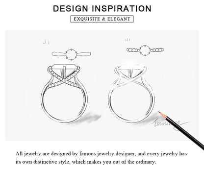 925 Sterling Silver Moissanite Engagement Ring – D Color 1-3ct for Women