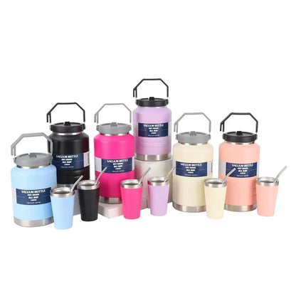 2L Stainless Steel Thermal Water Bottle with Handle – Leakproof Travel Mug