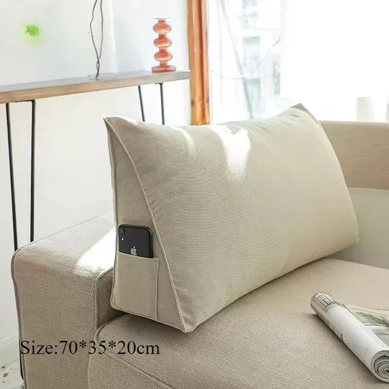 Triangle Reading & Lumbar Support Cushion – Soft Backrest Pillow for Sofa, Bed & Office