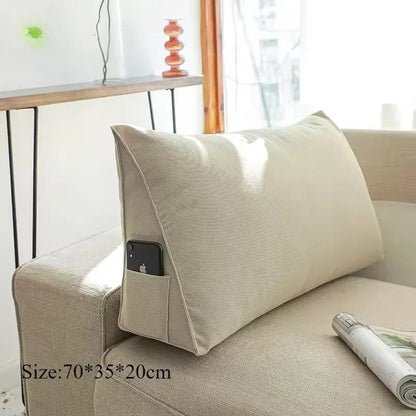 Triangle Reading & Lumbar Support Cushion – Soft Backrest Pillow for Sofa, Bed & Office