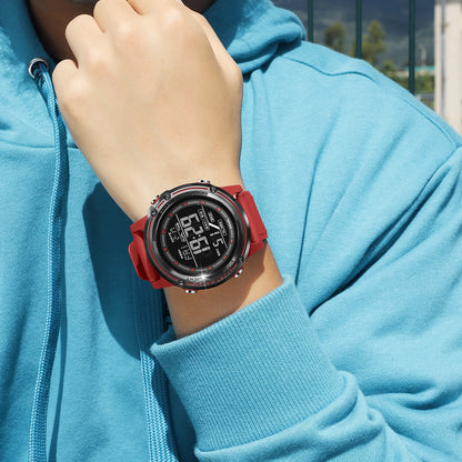 Men's Digital Sport Watch – 50M Waterproof, LED, Stopwatch, Military Tactical Wristwatch