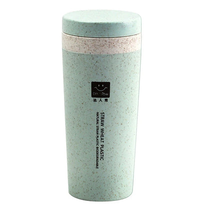 300ml Wheat Fiber Thermal Mug – Double Layer Portable Coffee Tea Water Cup for Office & Travel