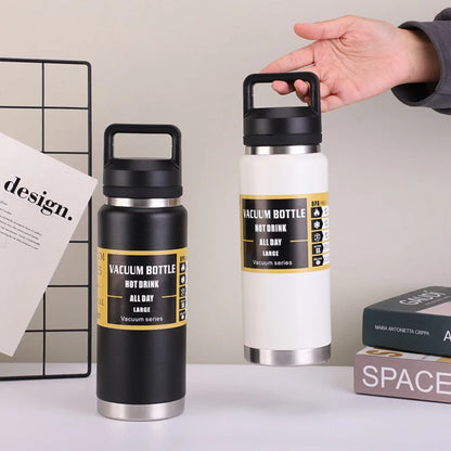 800ML Large Capacity Stainless Steel Thermos – Leakproof Vacuum Flask Sports Bottle