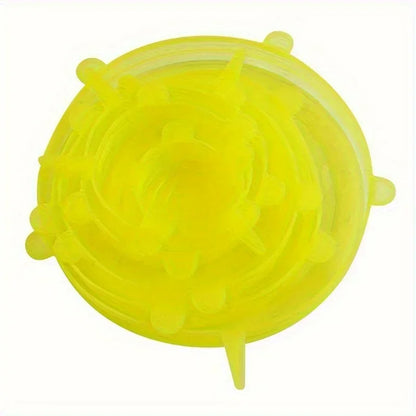 6-Piece Silicone Stretch Lids – Reusable Food Saving Covers for Fruits & Vegetables