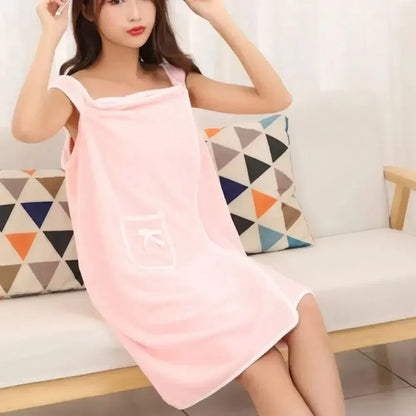 Womens Bath Towels Girls Wearable 140*85Cm Fast Drying Bathing Beach Spa Bathrobes Wash Clothing, Shower Bath And Gym Towel - BeeTrendyShop.COM