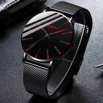 Fashion Ultra Thin Men’s Business Watches Simple Mesh Band Quartz Wristwatch Casual Man Watch Reloj Hombre - BeeTrendyShop.COM