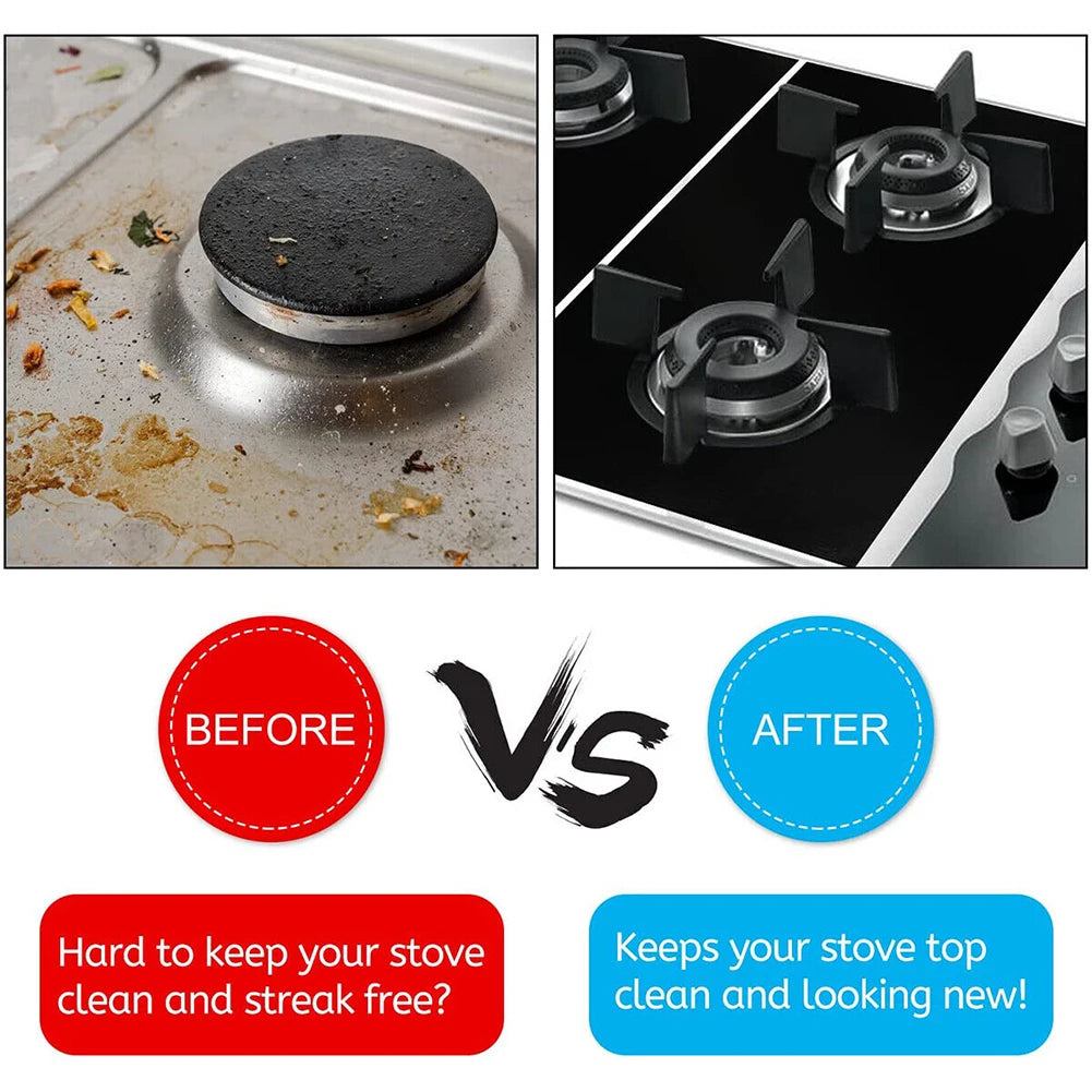 Gas Stove Protector Pads – 5-Hole Reusable Anti-Dirty Non-Stick Burner Cover Mat for Kitchen