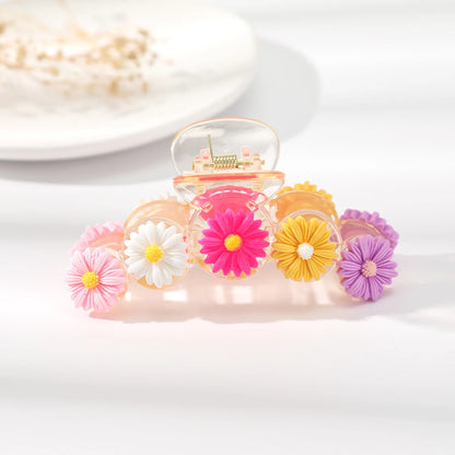 Sweet Flower Hair Claw Clip – Cute Ponytail Hairpin for Women
