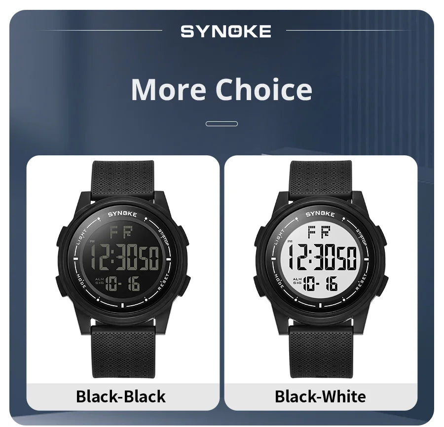 Digital Watch Waterproof with Stopwatch Alarm Ultra-Thin Super Wide-Angle Display Digital Wrist Watches For Men Women