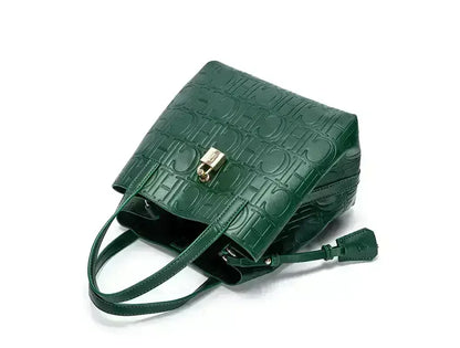 CH Large Capacity Handbag Luxury Brand Temperament Letter Print with Lock Design 2025 Trendy Women's Crossbody Bag - BeeTrendyShop.COM