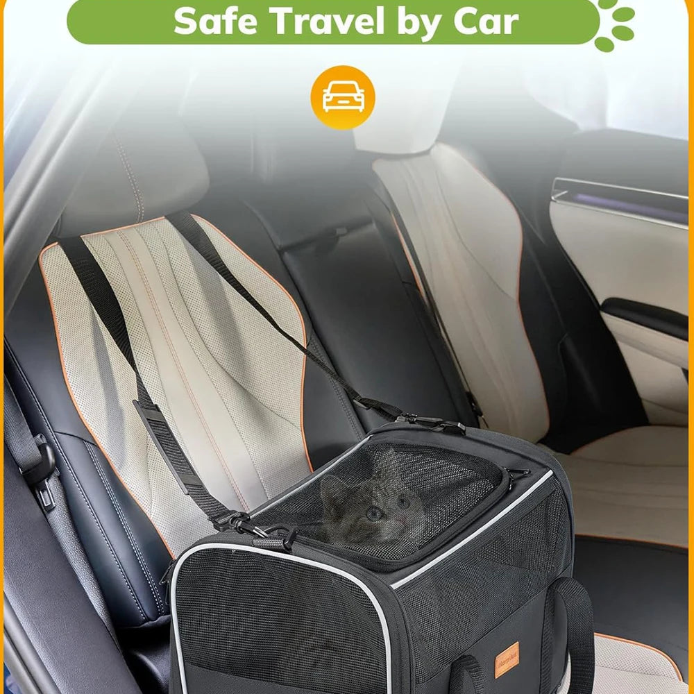 Soft Pet Carrier Bag – Airline Approved for Cats & Small Dogs up to 14lbs