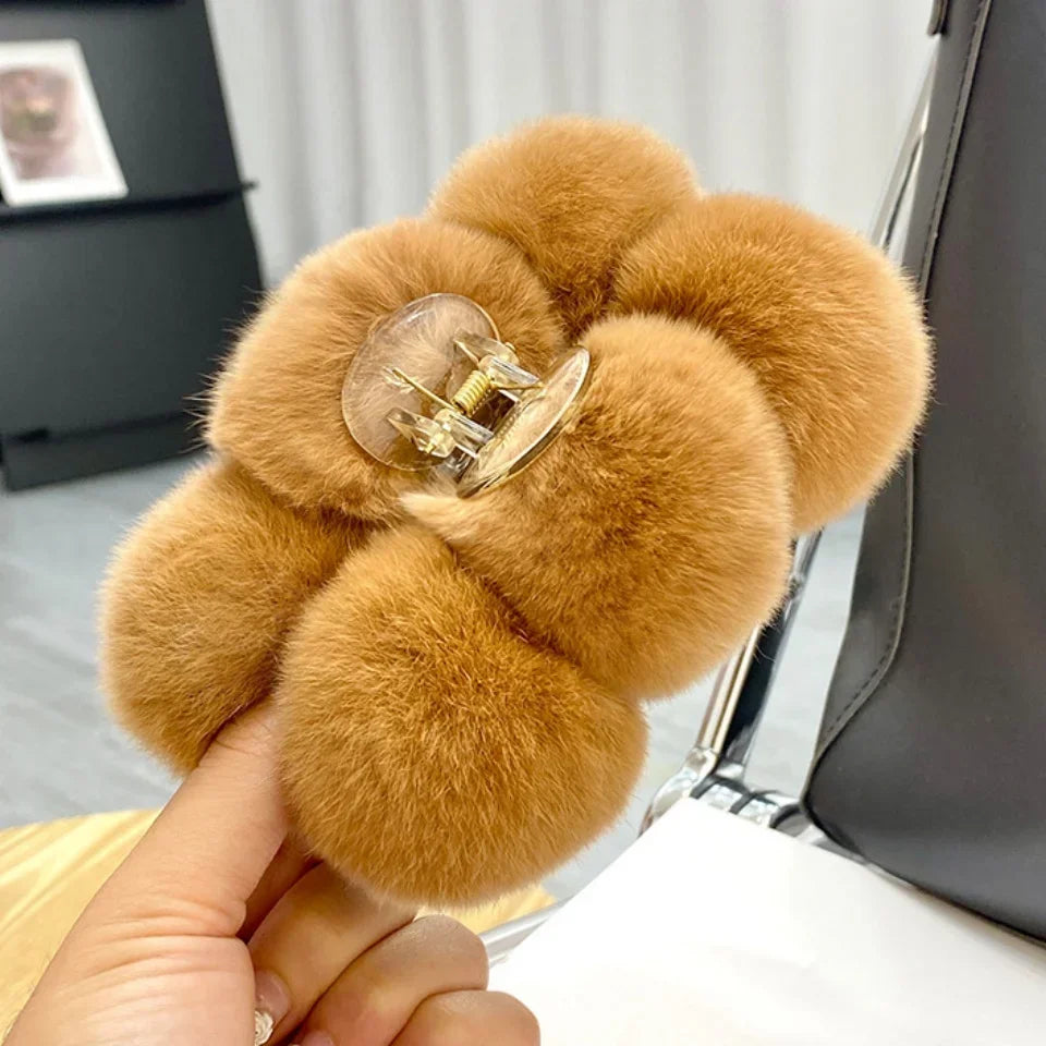 Furry Korean Hair Claw Clip – Fashion Barrette for Women