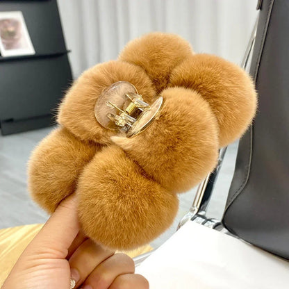 Furry Korean Hair Claw Clip – Fashion Barrette for Women