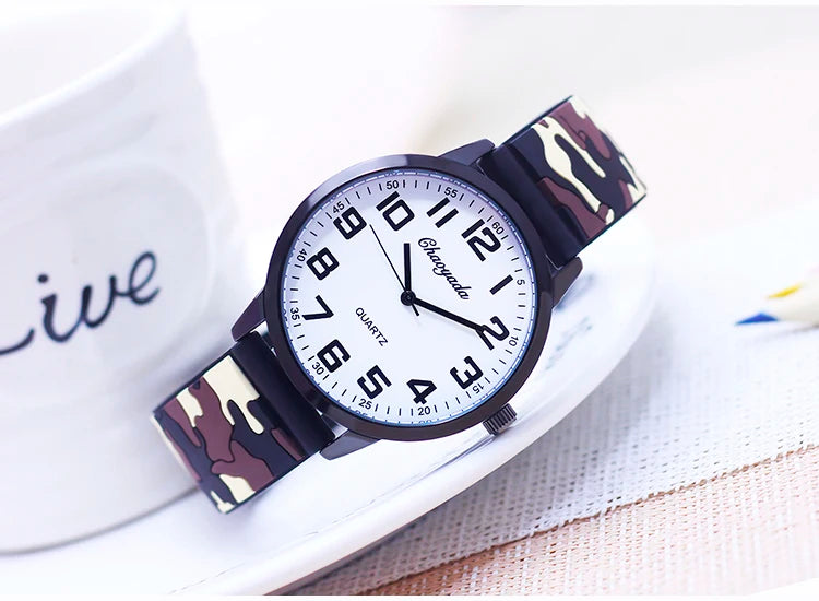 man high school students fashion personality super cool military camouflage watches men's boys big digital dial wrist watches - BeeTrendyShop.COM
