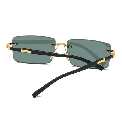 High Definition Blue Light Blocking Sunglasses – UV400 Rimless Square Eyewear