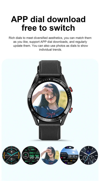 ECG+PPG Smartwatch – Laser Health Monitor, Blood Pressure, Bluetooth Call, Waterproof with Box