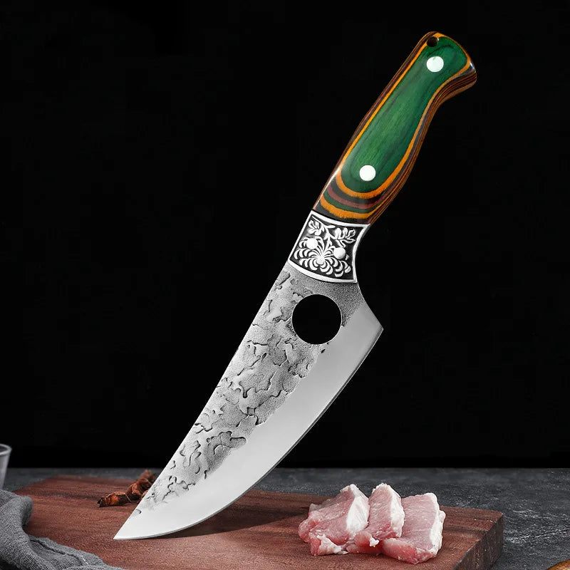 Hand-Forged Boning Knife – Professional Wood Handle Butcher & Fillet Knife
