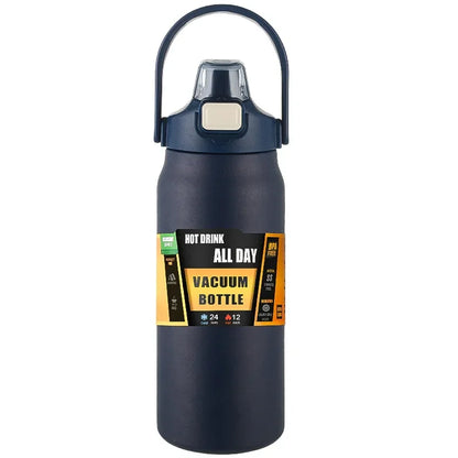 Portable Thermos with Straw – 304 Stainless Steel Hot & Cold Vacuum Flask