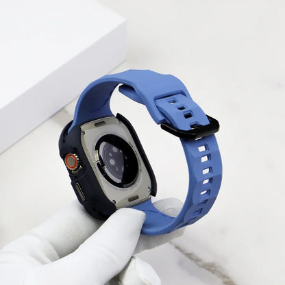 Silicone Sport Strap+Case for apple watch 9 8 7 6 SE 5 Ultra 2 Belt Bracelet Iwatch Series 49mm 45mm 41mm 44mm Protective Cover - BeeTrendyShop.COM