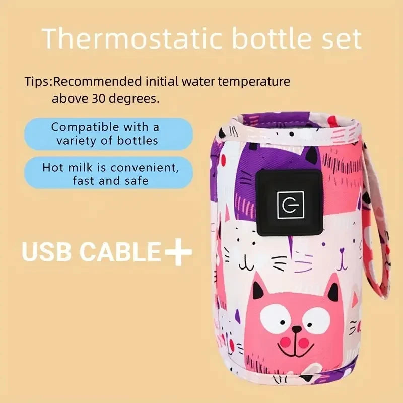 Portable USB Milk Warmer Bag – Insulated Stroller Travel Nursing Bottle Heater
