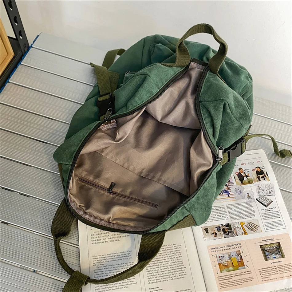 Canvas Backpack Vintage School Bag