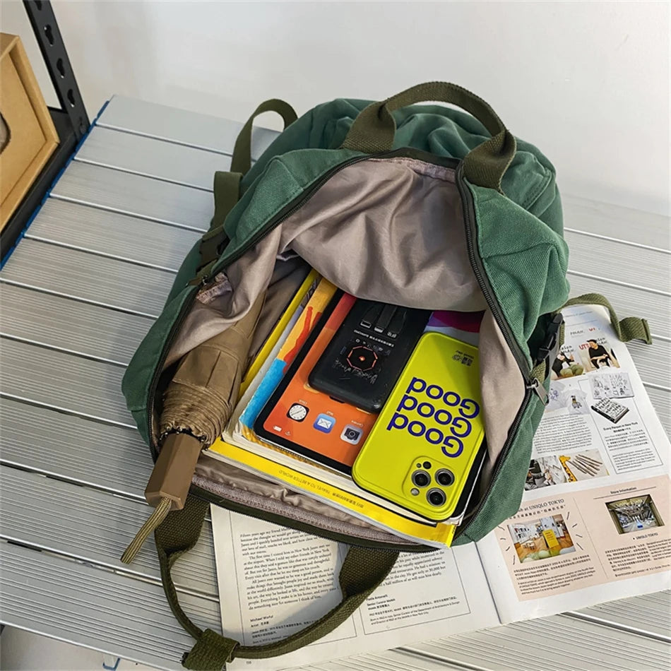 Canvas Backpack Vintage School Bag