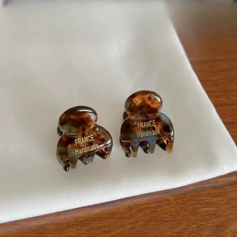 Mini 2cm Acetate Hair Claw Side Pins – Cute Hairpin Set for Girls & Women (2Pcs)