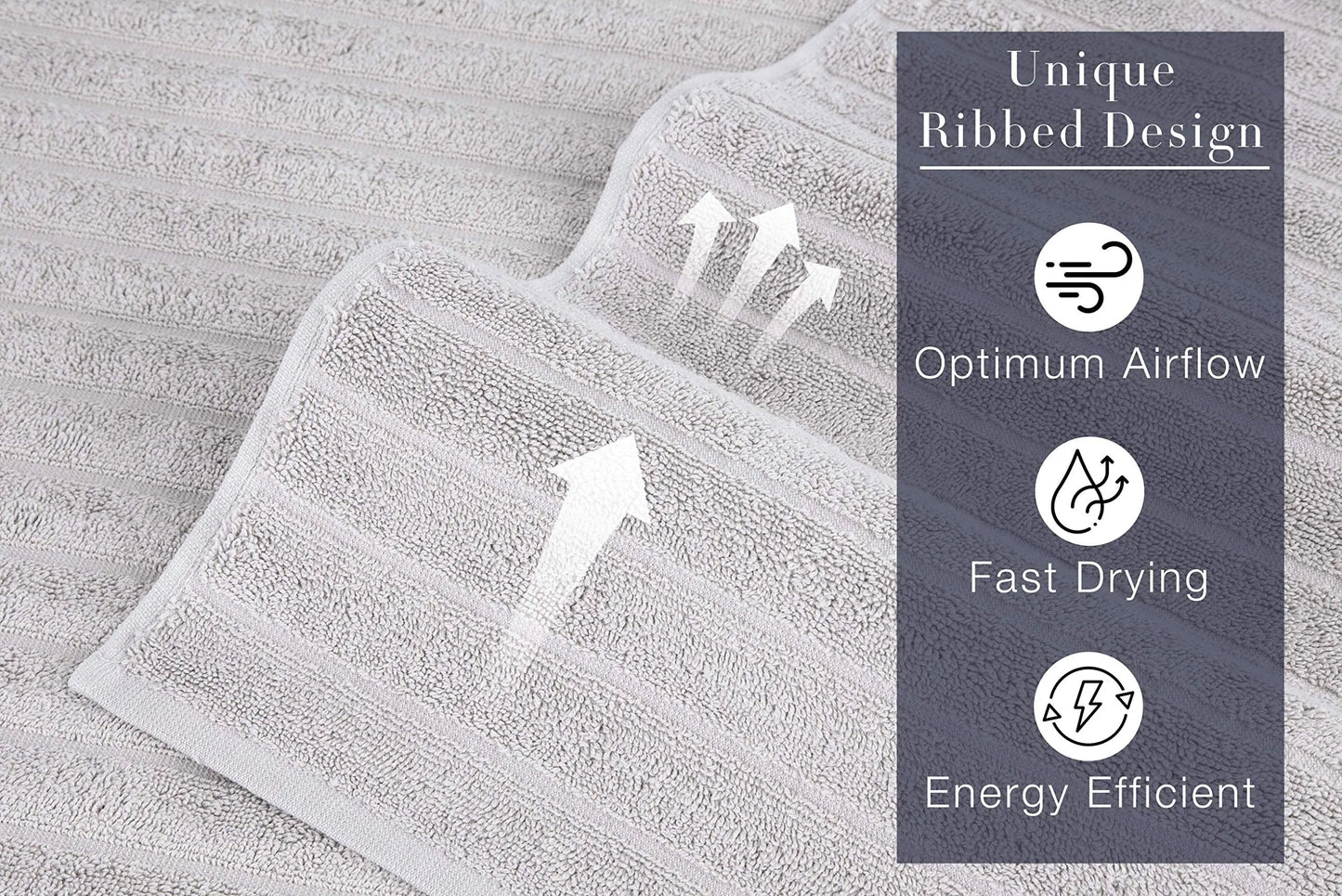 Classic Turkish Towel, Extra Large, Premium Cotton Bath,Thick and Absorbent,Quick-Dry,Ribbed, Luxury Bathroom Towels, 27x55 Inch