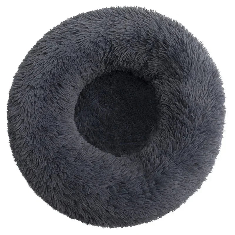 40-90cm Round Plush Pet Bed - Winter Warm Dog & Cat Bed for Medium-Large Pets