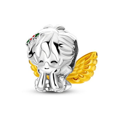 Silver Cute Animal Charm Bead – Penguin & Avocado Dangle Pendant for Bracelets