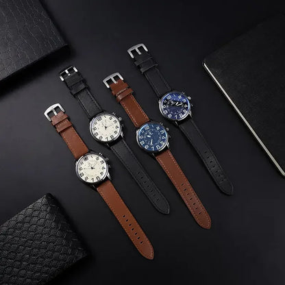 Vintage Men's Watches Sports PU Belt Watch Men's Fashion Trend Digital Student Watch Men's Quartz Watches Relogios Masculino - BeeTrendyShop.COM