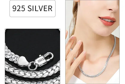 6mm Full Sideways Chain Necklace & Bracelet – 18K Gold & Silver Unisex Jewelry