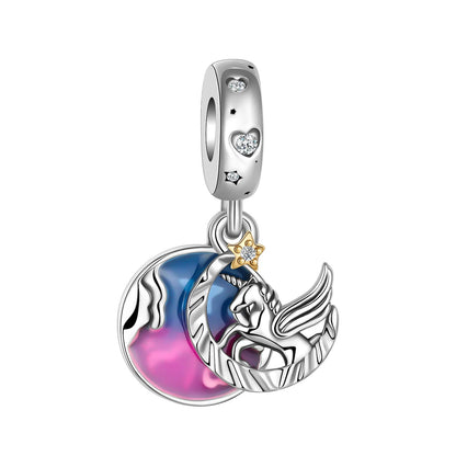 925 Sterling Silver Colorful Sun Moon Stars Dangle Charm – DIY Jewelry