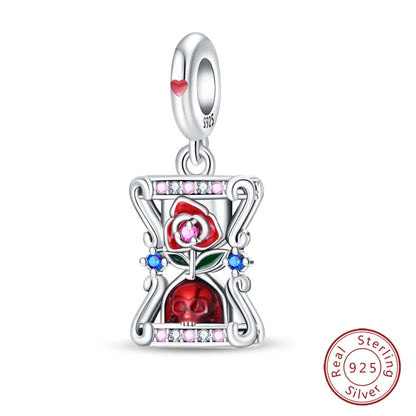 925 Sterling Silver Red Wine, Chili & Dumbbell Charm Bead – Fun DIY Jewelry