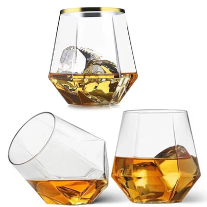 Diamond Clear Plastic Wine Glass – 360ml Party Cocktail Tumbler