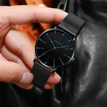 Fashion Ultra Thin Men’s Business Watches Simple Mesh Band Quartz Wristwatch Casual Man Watch Reloj Hombre - BeeTrendyShop.COM