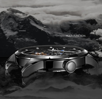 AESOP Flying Tourbillon Skeleton Mechanical Watch – Sapphire Mirror, Men's Luxury Timepiece