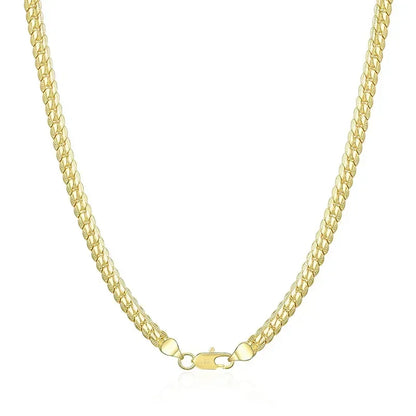 6mm Full Sideways Chain Necklace & Bracelet – 18K Gold & Silver Unisex Jewelry