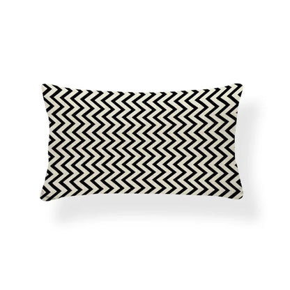 Nordic Geometric Zigzag Rectangle Cushion Cover – Cotton Linen Throw Pillow Cover 30x50CM