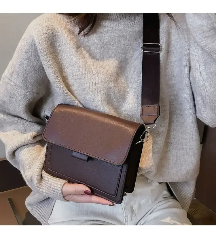 Crossbody Bag PU Leather Fashion Bags for Women Travel Handle Handbag Fashion Shoulder Messenger Bag Ladies Small Flap Bag