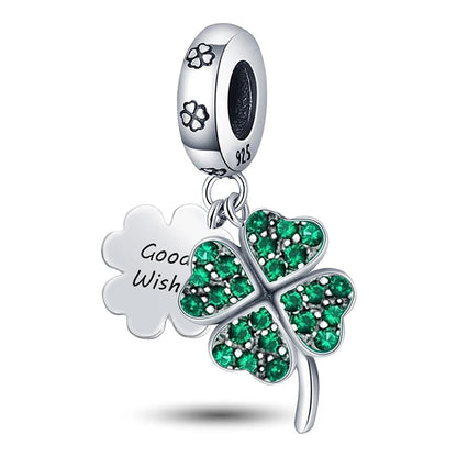 925 Sterling Silver Heart, Flower, Clover & Turtle Charm Bead – DIY Birthday Jewelry