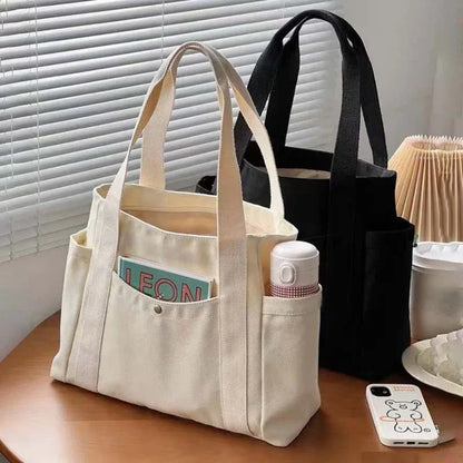 Large Capacity Canvas Tote Bag for Work – Stylish & Durable Women's Shoulder Bag