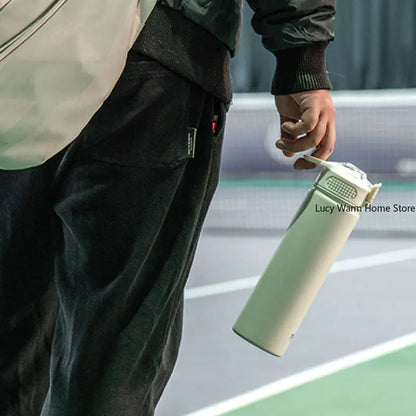 Thermal Water Bottle with Straw 600/750ML – Stainless Steel Hot & Cold Mug