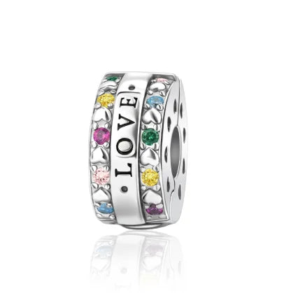 925 Sterling Silver Colorful Butterfly & Cherry Flower Clip Charm Bead – DIY Jewelry