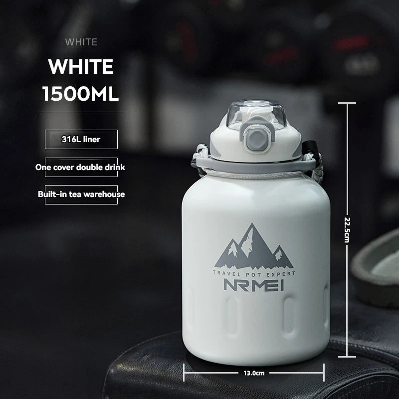 2.0L Stainless Steel Thermos Water Bottle – Vacuum Flask for Hot & Cold Gym & Travel
