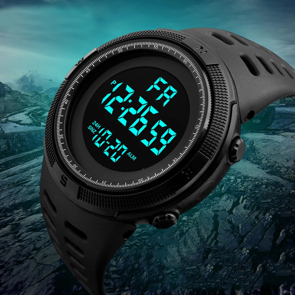 Men's Digital Electronic Watch Sports Glow 49mm Large Dial Student Outdoor Adventure Trend Multifunctional Maler fashion Watches - BeeTrendyShop.COM