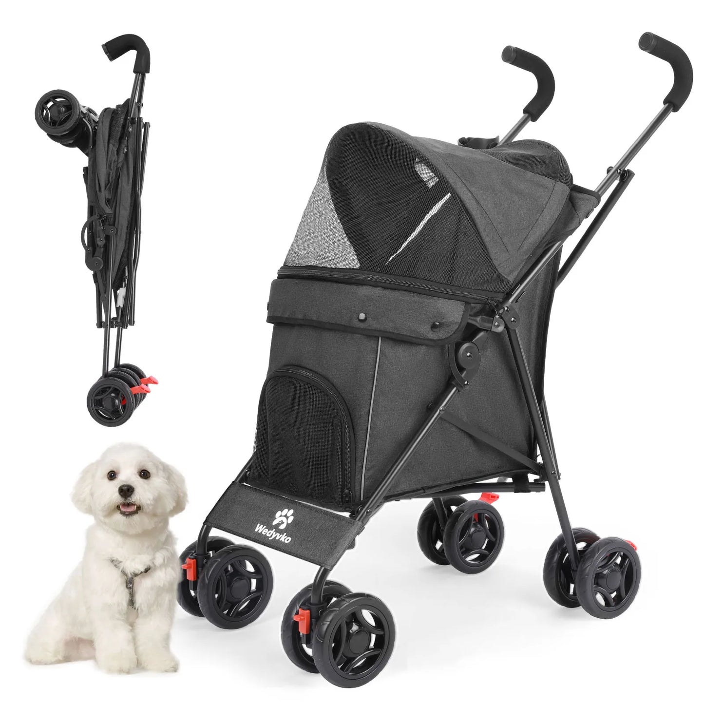 Portable Pet Stroller - Breathable Carrier for Small Dogs & Cats