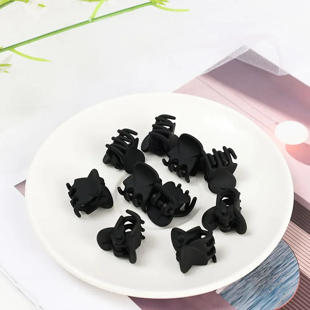 Mini Black Hair Claw Clips Set – Plastic Ponytail Holder for Women, Girls & Kids (10/20/30Pcs)