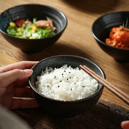 4.5-Inch Japanese Ceramic Rice Bowl – Porcelain Soup, Noodle & Sauce Dinnerware
